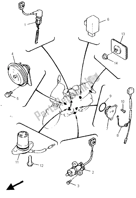 All parts for the Electrical 2 of the Yamaha XJ 600N 1995