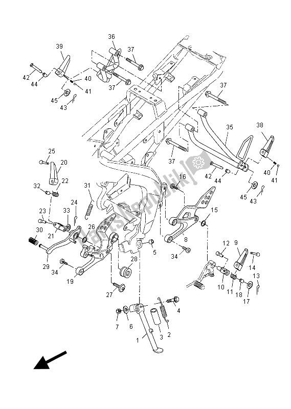 Todas las partes para Soporte Y Reposapiés de Yamaha YZF R 125 2012