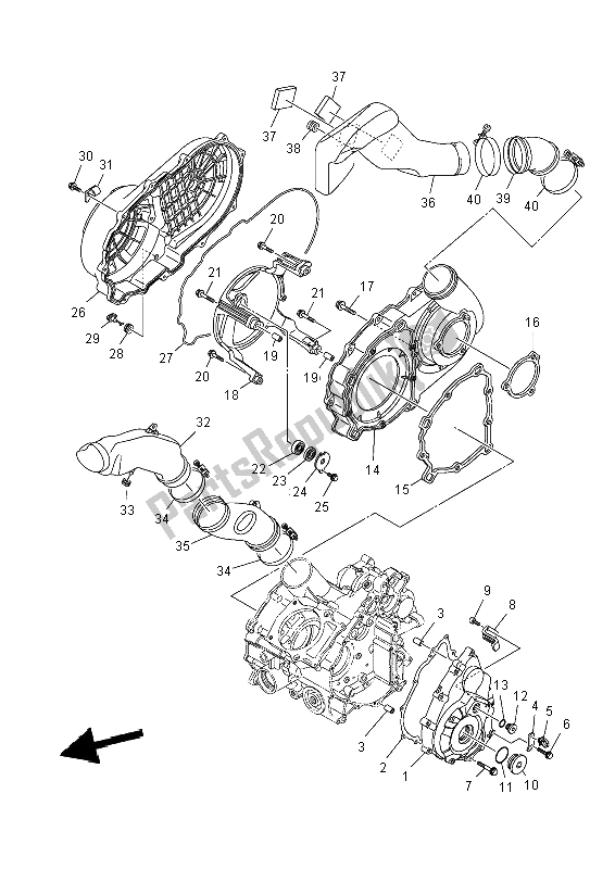 Tutte le parti per il Coperchio Del Carter 1 del Yamaha YFM 550 Fwad 2014