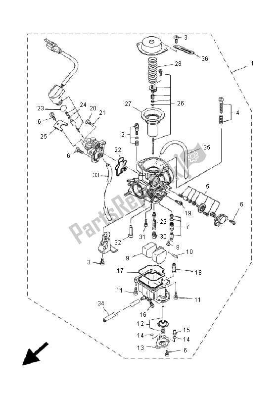 Toutes les pièces pour le Carburateur du Yamaha YP 125 RE Majesty 2006