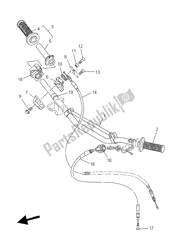 Todas as partes de Manivela E Cabo De Direção do Yamaha YZ 250 2006