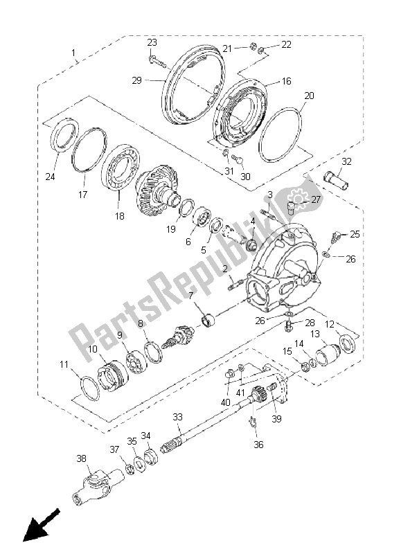 All parts for the Drive Shaft of the Yamaha FJR 1300A 2011