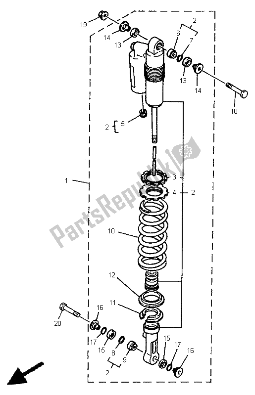 Todas las partes para Suspensión Trasera de Yamaha YZ 250 1997