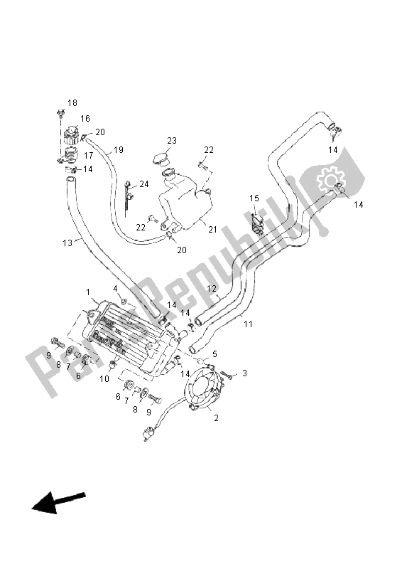 Alle onderdelen voor de Radiator Slang van de Yamaha YP 125 RA X MAX 2011