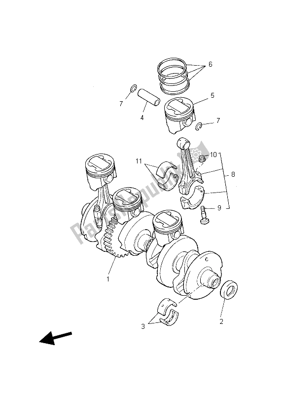 All parts for the Crankshaft & Piston of the Yamaha XJR 1300 2006