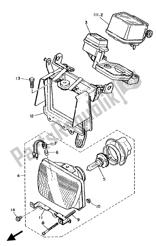 All parts for the Alternate (meter-headlight) of the Yamaha XT 600K 1993