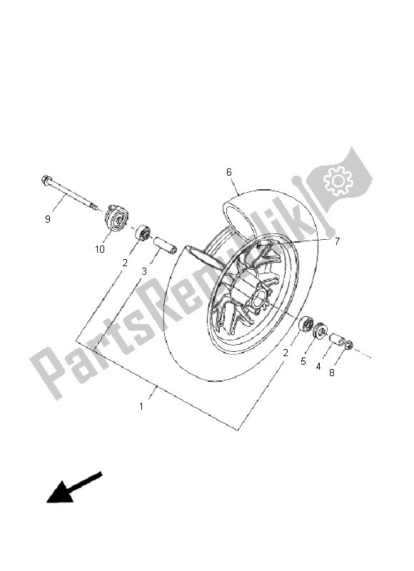 All parts for the Front Wheel of the Yamaha CW 50 2011