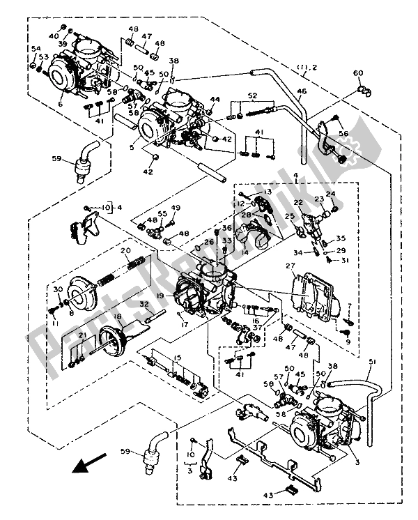 Toutes les pièces pour le Alternatif (carburateur) du Yamaha FZ 750R 1989