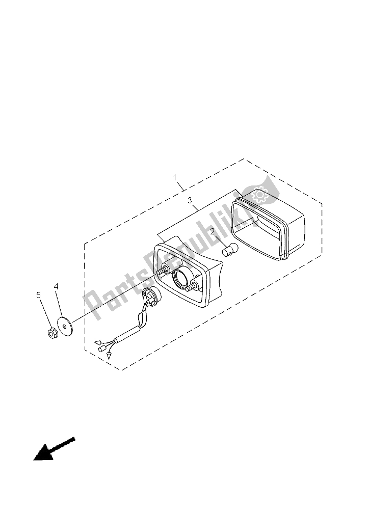 Alle onderdelen voor de Achterlicht van de Yamaha YFM 350 FWA Grizzly 4X4 2015