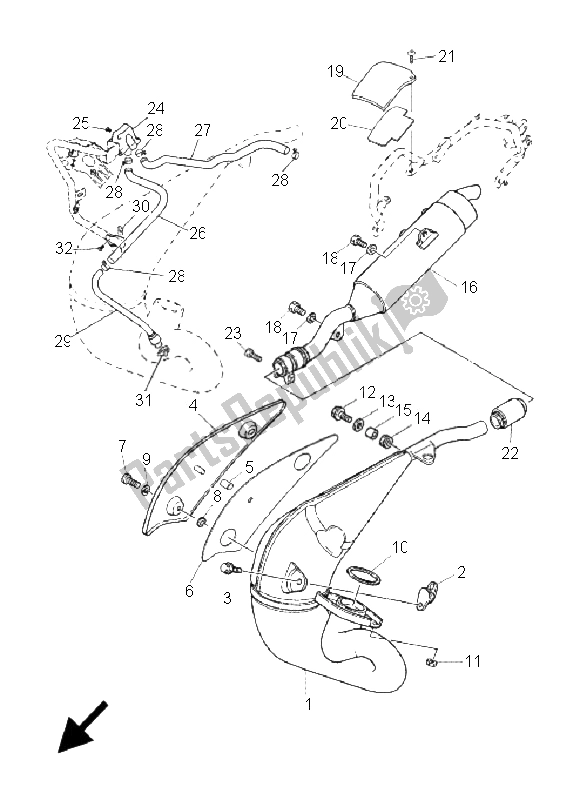 Toutes les pièces pour le échappement du Yamaha DT 125 RE 2005