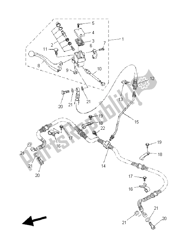 Tutte le parti per il Pompa Freno Anteriore del Yamaha YFM 350X Wolverine 2X4 2008