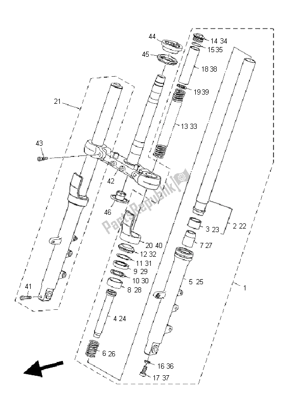 Wszystkie części do Przedni Widelec Yamaha XJ6 FA 600 2011
