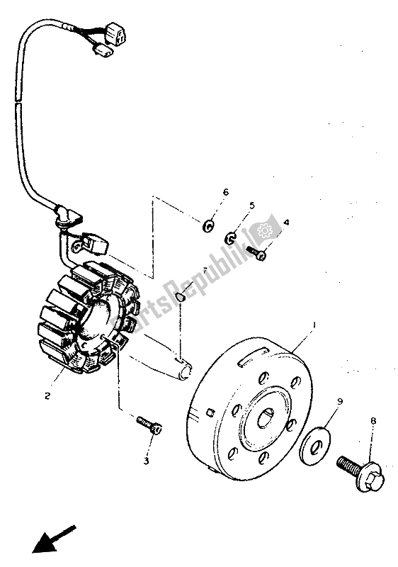 Todas las partes para Generador de Yamaha FZR 600 Genesis 1992