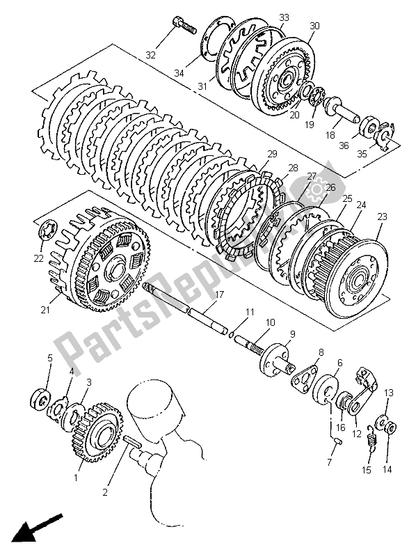 Todas las partes para Embrague de Yamaha XV 1100 Virago 1997