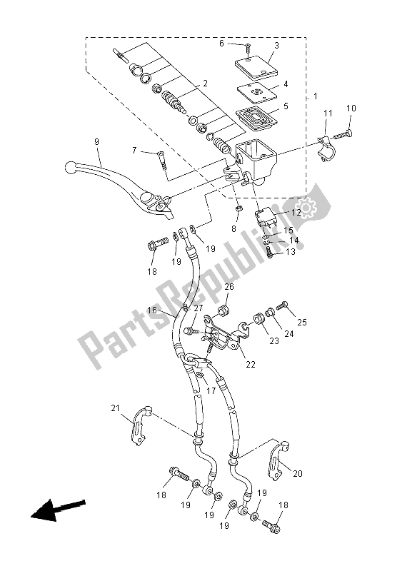 All parts for the Front Master Cylinder of the Yamaha FZ8 N 800 2012