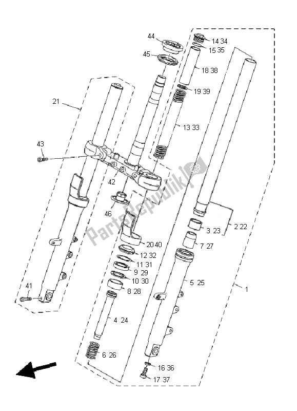 Tutte le parti per il Forcella Anteriore del Yamaha XJ6N 600 2010