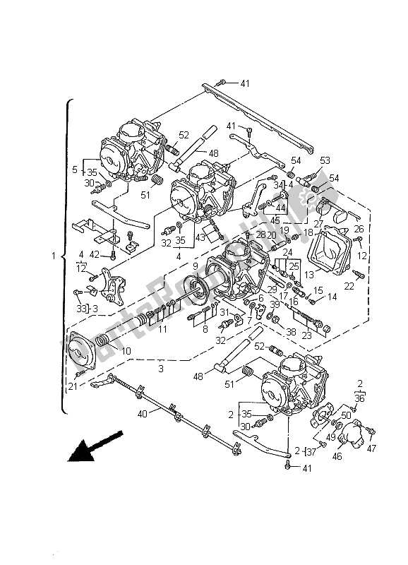 Toutes les pièces pour le Carburateur du Yamaha XJ 600S Diversion 2000