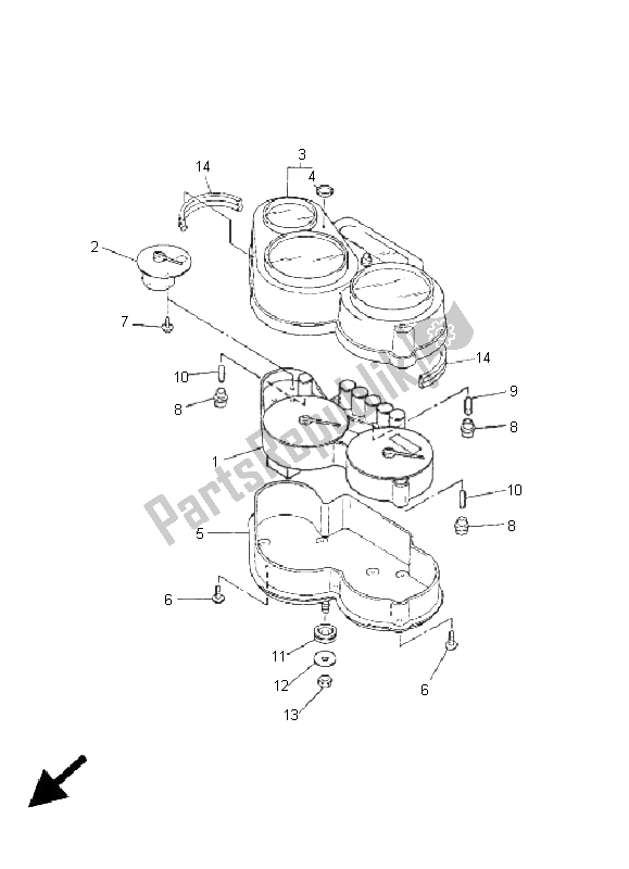 All parts for the Meter of the Yamaha FZS 1000 S Fazer 2005