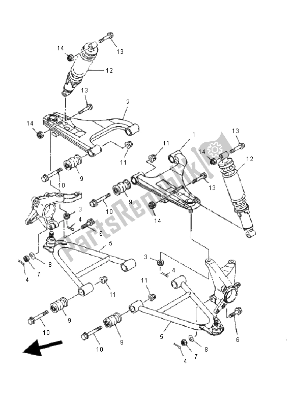 Todas las partes para Suspensión Delantera Y Rueda de Yamaha YFM 350 FW Wolverine 4X4 2001