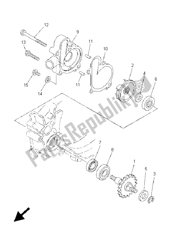 Todas las partes para Bomba De Agua de Yamaha YZ 125 2001