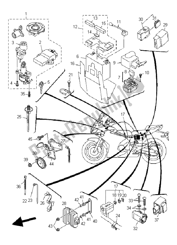 All parts for the Electrical 2 of the Yamaha XJ6F 600 2010