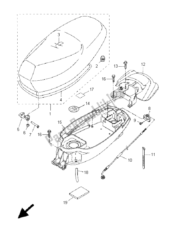 All parts for the Seat of the Yamaha CW 50N BWS 2005