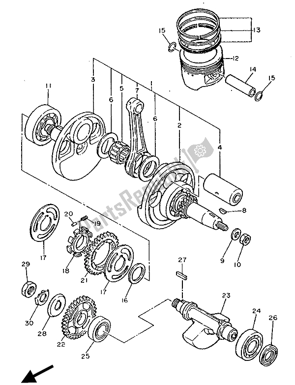 Tutte le parti per il Albero Motore E Pistone del Yamaha XT 600Z Tenere 1990