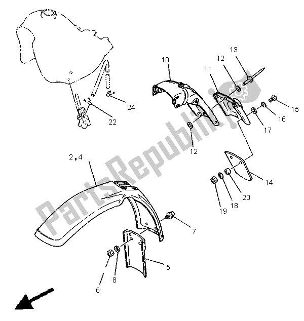 All parts for the Alternate Chassis (swe) of the Yamaha DT 125R 1995