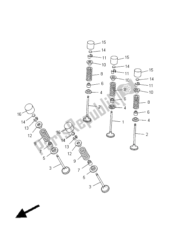 Todas las partes para Válvula de Yamaha YZ 250F 2012