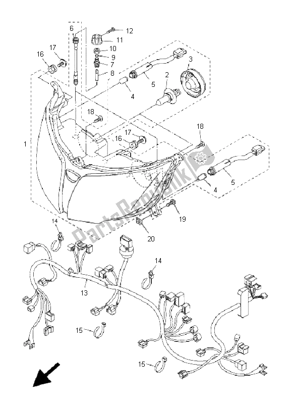 Todas las partes para Faro de Yamaha FJR 1300 AS 2008