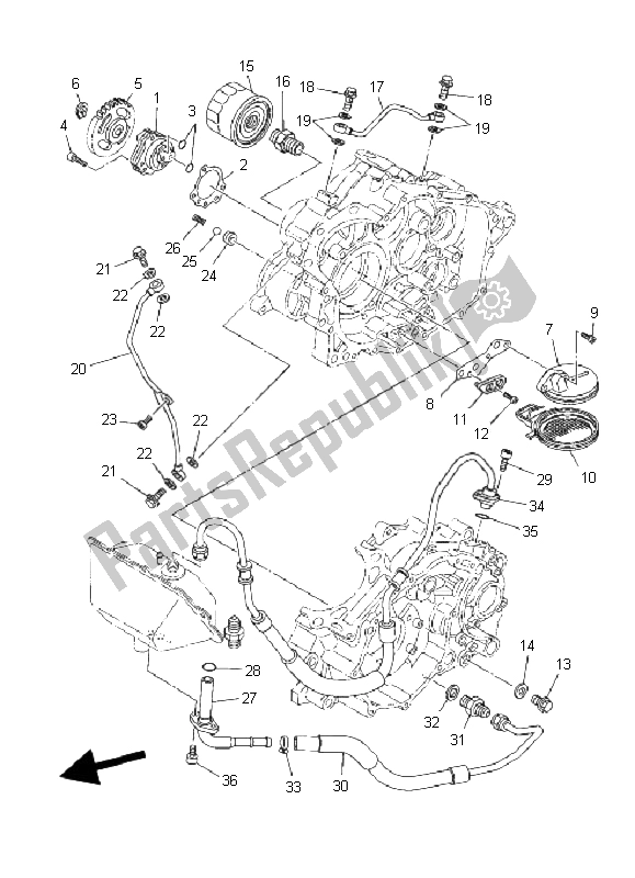 Todas as partes de Bomba De óleo do Yamaha YFM 660R 2002