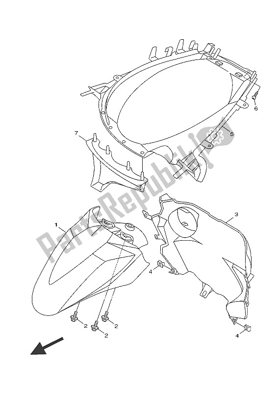 Tutte le parti per il Parafango del Yamaha HW 151 2016