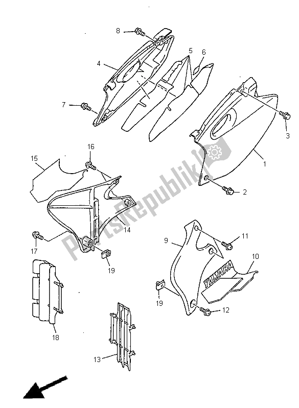 Tutte le parti per il Coperchio Laterale del Yamaha YZ 400F 1999