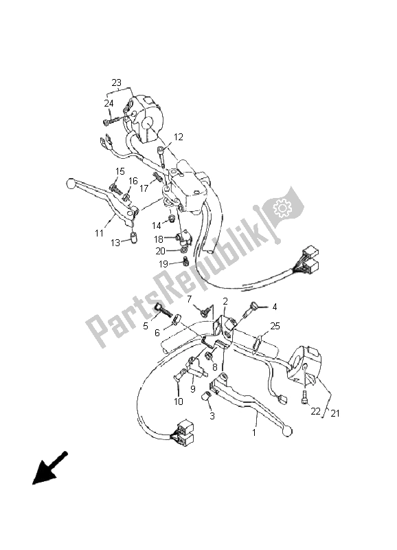 All parts for the Handle Switch & Lever of the Yamaha XVS 650 Dragstar 2001