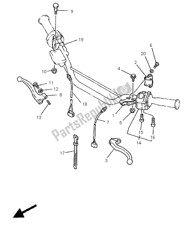 All parts for the Handle Switch & Lever of the Yamaha XTZ 750 Super Tenere 1995