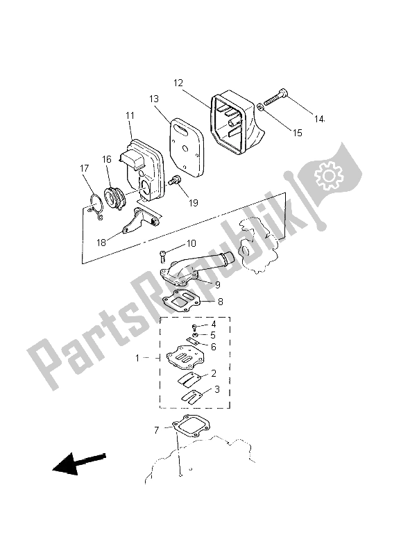 All parts for the Intake of the Yamaha PW 50 2002