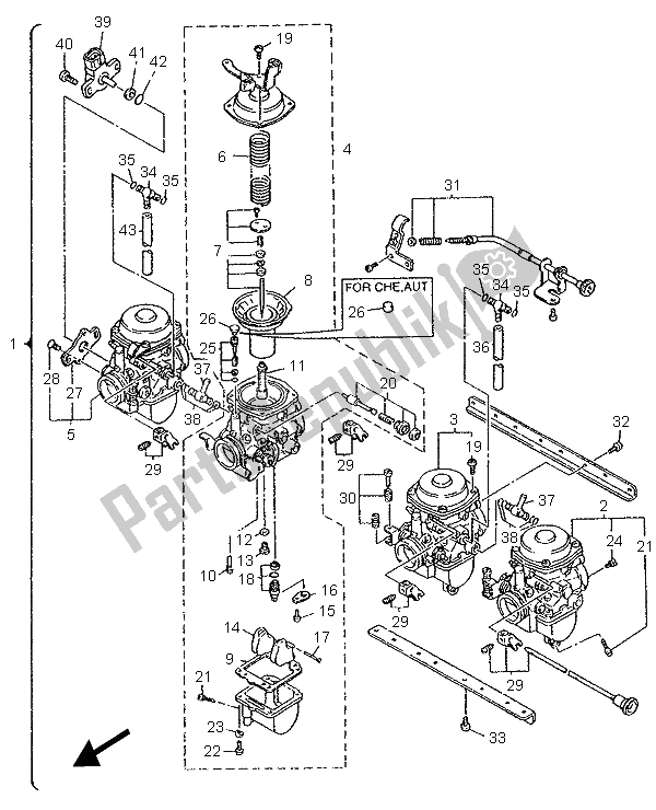 Tutte le parti per il Carburatore del Yamaha XJR 1200 1995