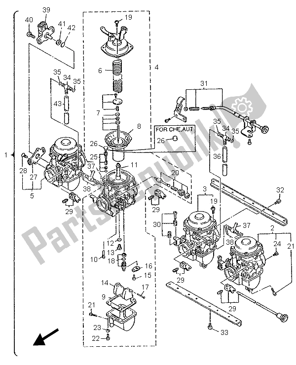 Tutte le parti per il Carburatore del Yamaha XJR 1200 1995