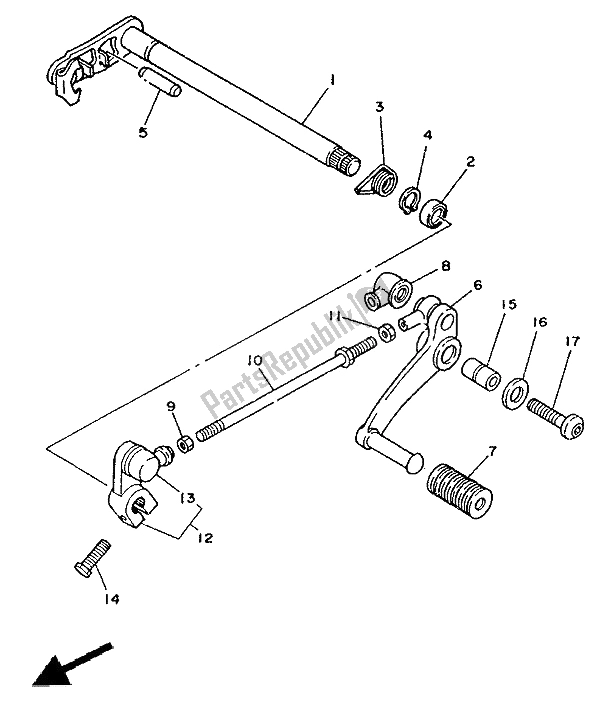 Toutes les pièces pour le Arbre De Changement du Yamaha TZR 125 1991