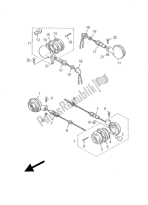 Toutes les pièces pour le Lumière Clignotante du Yamaha XVS 250 Dragstar 2002