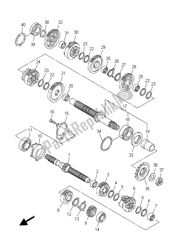 All parts for the Transmission of the Yamaha FZ8 N 800 2013