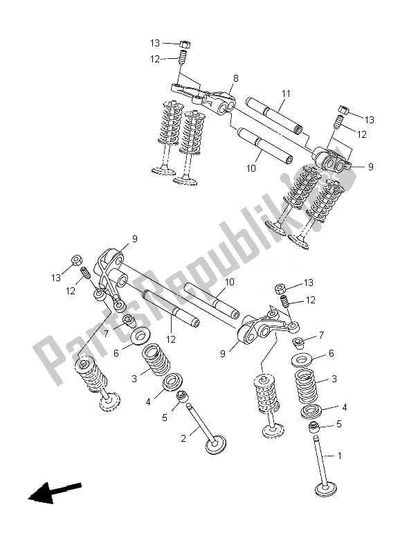Wszystkie części do Zawór Yamaha XVS 950A 2010