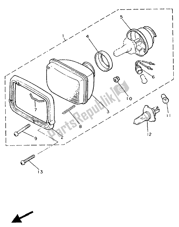 Todas las partes para Faro de Yamaha XJ 600 1986