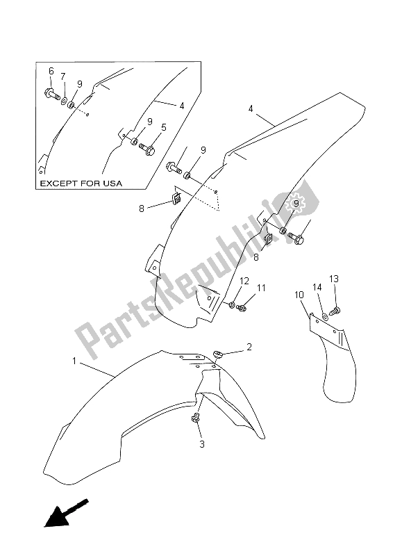 Todas las partes para Defensa de Yamaha YZ 125 1997