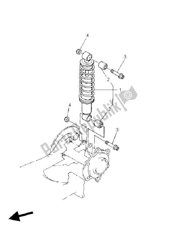 All parts for the Rear Suspension of the Yamaha YFM 80R 2006