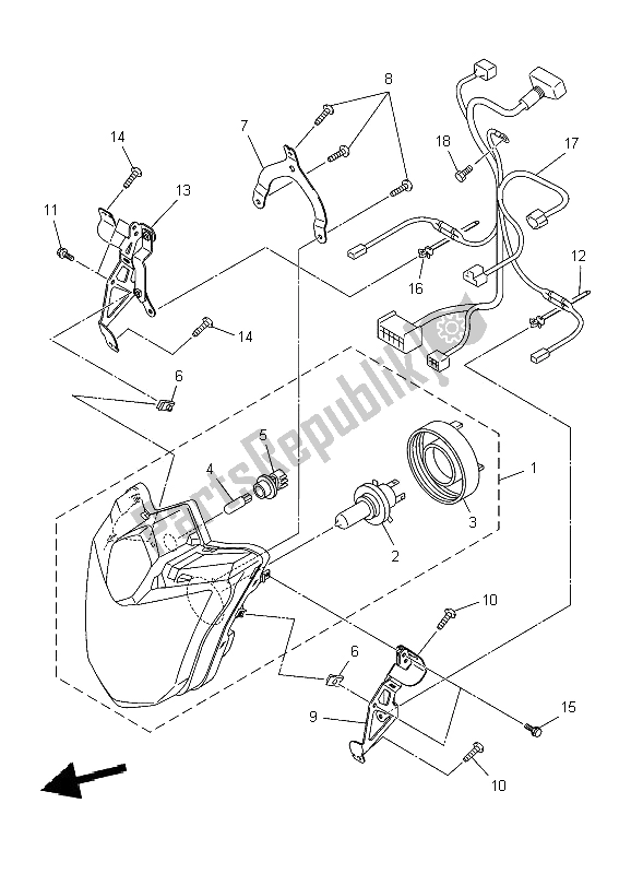 Tutte le parti per il Faro del Yamaha XJ6 SA Diversion 600 2009