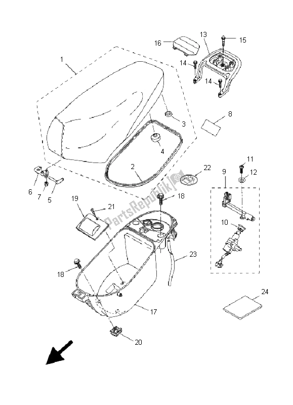 All parts for the Seat of the Yamaha CW 50 RS BWS 2009