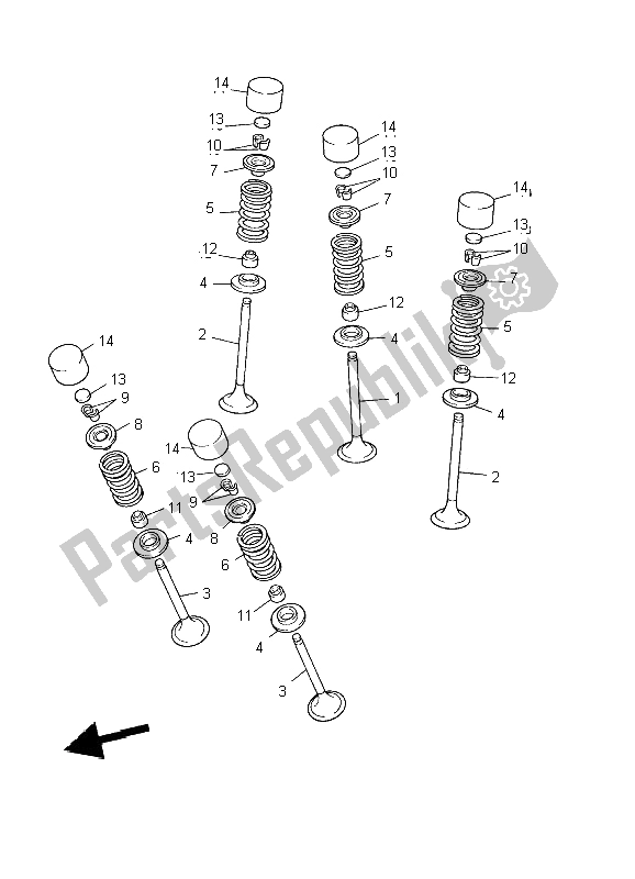 Todas las partes para Válvula de Yamaha YZ 426F 2002