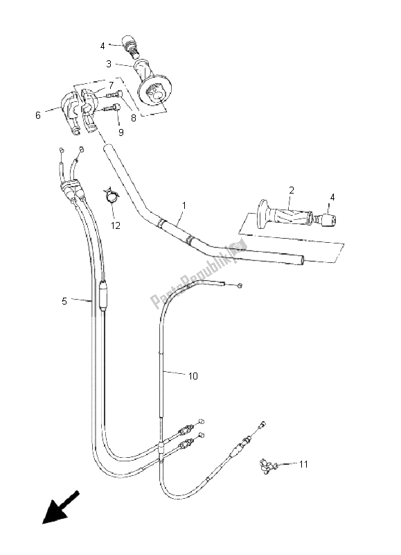 Todas las partes para Manija De Dirección Y Cable de Yamaha FZ1 S Fazer 1000 2008