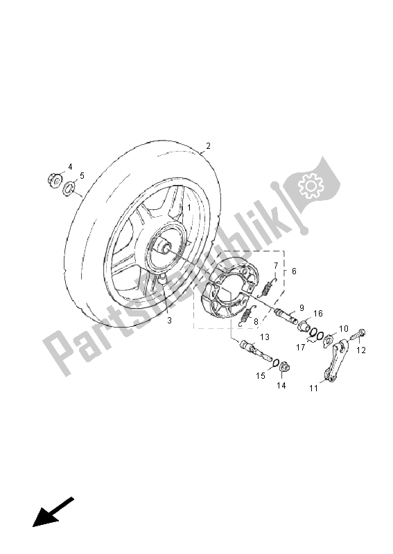 Todas as partes de Roda Traseira do Yamaha NXC 125E Cygnus X 2011